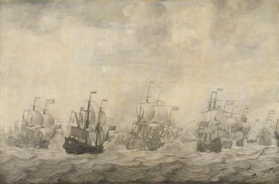 Epizoda ze čtyřdenní bitvy, 11.–14. června 1666, druhé anglo-nizozemské války, 1665–67 od Willem van de Velde (I)
