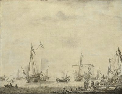 Royal Yacht and State Yacht Sail z Moerdijku s Karlem II., anglickým králem, na palubě, 1660 od Willem van de Velde (I)
