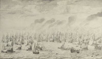 Bitva u Terheide Bitva u Terheide, 10. srpna 1653: epizoda z první anglo-nizozemské války (1652-54) od Willem van de Velde (I)