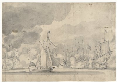Bitva u Lowestoftu 13. června 1665 od Willem van de Velde (I)