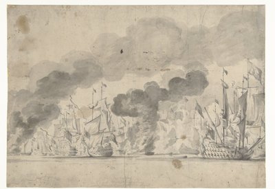Bitva u Lowestoftu 13. června 1665 od Willem van de Velde (I)