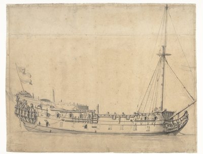 Loyal George, vychovaný po čtyřdenní bitvě v červnu 1666 od Willem van de Velde (II)