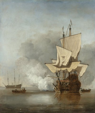 Výstřel z děla, kolem roku 1680 od Willem van de Velde