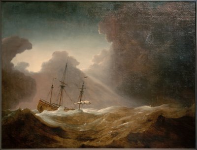Holandská loď před blížící se bouří od Willem van de Velde the Younger