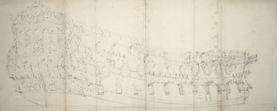 Porträt eines englischen Drittklasseschiffs, ca. 1680 von Willem van de Velde the Younger