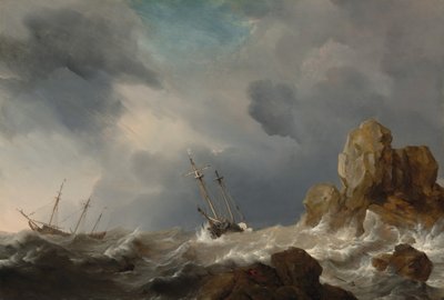 Lodě ve vichřici od Willem van de Velde the Younger