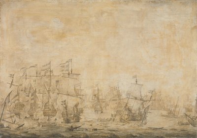 Bitva mezi nizozemskou a švédskou flotilou od Willem van de the Elder Velde