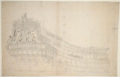 Portrét "Hollandia", asi 1666 (ofset, šedá barva) od Willem van de the Elder Velde