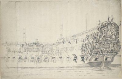 Portrét "Moncka", asi 1676 (grafit, wash) od Willem van de the Elder Velde