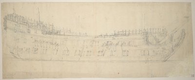 Portrét lodi "Swiftsure", 64 děl, postavené v roce 1621 a přestavěné v roce 1653. od Willem van de the Elder Velde