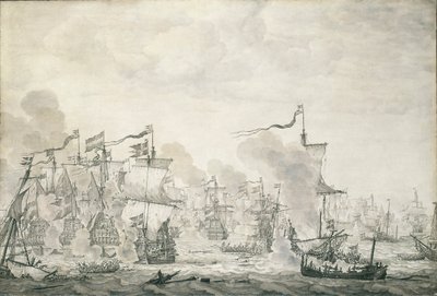 Bitva u Soundu, 29. října - 8. listopadu 1658, asi 1660 (olejomalba) od Willem van de the Elder Velde