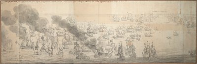 Bitva u Texelu (Kijkduin) od Willem van de the Elder Velde