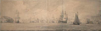Nizozemské indiánské lodě plující k Bok op Raa (Bjaelkero), 25. srpna až 4. září 1665 od Willem van de the Elder Velde