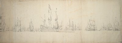 Den před bitvou u Lowestoftu, 2.-12. června 1665 od Willem van de the Elder Velde