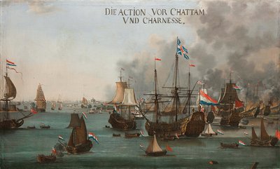 Bitva u Chathamu, cca 1667. od Willem van der Stoop