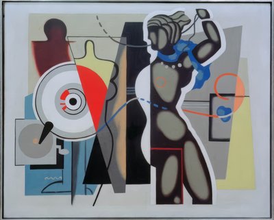 Žena s pozvednutou rukou od Willi Baumeister