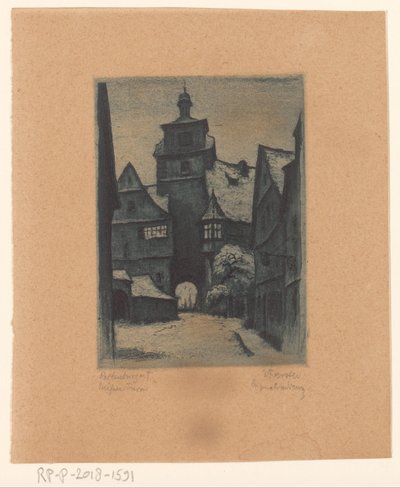 Pohled na Weisserturm v Rothenburg ob der Tauber Rothenburg o. T. Weisserturm (název na objektu) od Willi Foerster (signed by artist)