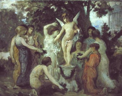 Nabídka Amorovi (olej na plátně) od William Adolphe Bouguereau