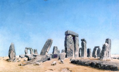 Ovce pasoucí se u Stonehenge (akvarel) od William (1789 1862) Turner