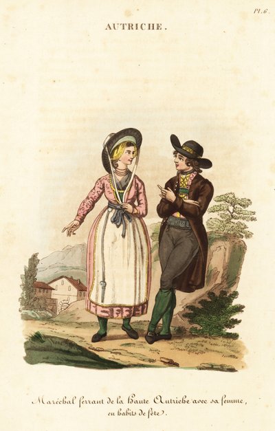 Kovář a jeho žena, Horní Rakousy od William (after) Alexander
