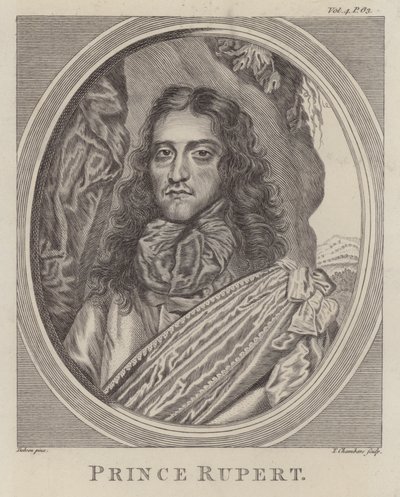 Princ Rupert Rýnský, německý voják, který bojoval na straně roajalistů v anglické občanské válce (rytina) od William (after) Dobson