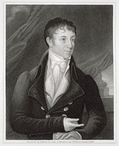 Portrét Charlese Brockdena Browna (1771-1810), vyryl John B. Forrest (1814-70) (rytina) od William (after) Dunlap