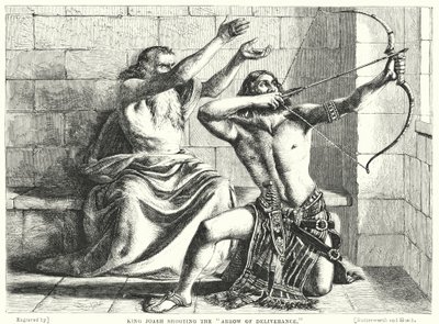 Král Joash střílející Arrow of Deliverance (rytina) od William (after) Dyce