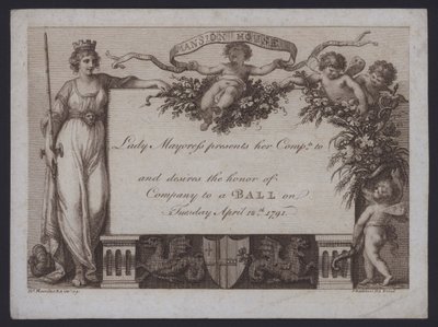 Pozvánka od lady Mayoress of London na ples v Mansion House od William (after) Hamilton