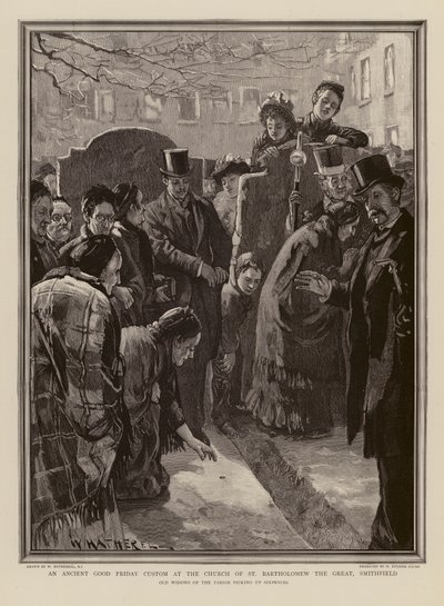 Velký pátek v kostele sv. Bartoloměje Velikého ve Smithfieldu (rytina) od William (after) Hatherell