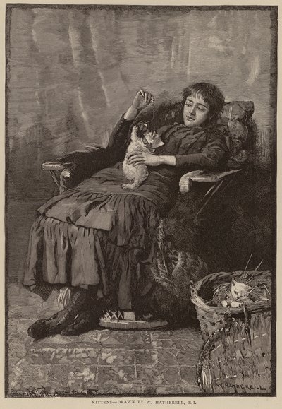 Koťata (rytina) od William (after) Hatherell
