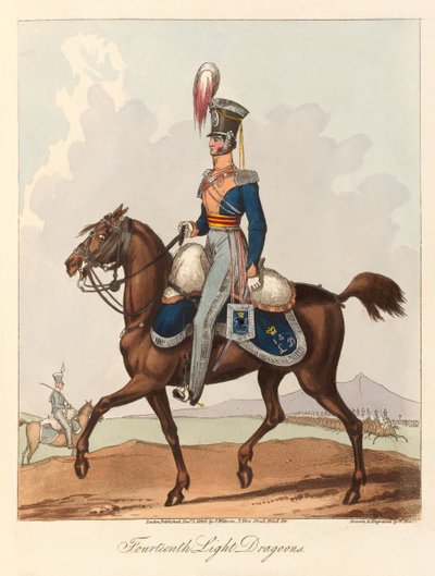 „Čtrnáctí lehcí draci“ (akvatinta, barevní) od William (after) Heath
