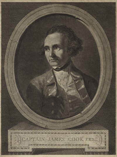 Portrét kapitána Jamese Cooka (rytina) od William (after) Hodges
