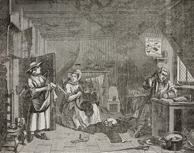 Postižený básník po obraze Williama Hogartha od William (after) Hogarth