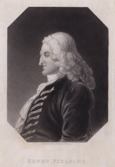 Henry Fielding , anglický romanopisec a dramatik (rytina) od William (after) Hogarth