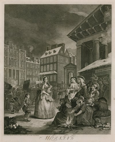 Ráno (rytina) od William (after) Hogarth