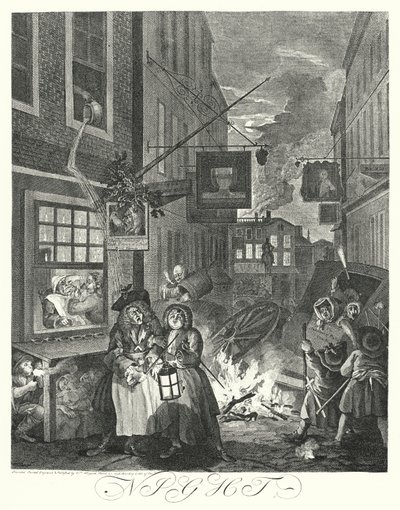 Noc (rytina) od William (after) Hogarth