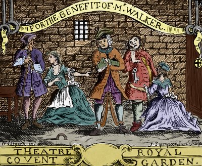 Žebrácká opera od Johna Gaye (rytina) od William (after) Hogarth