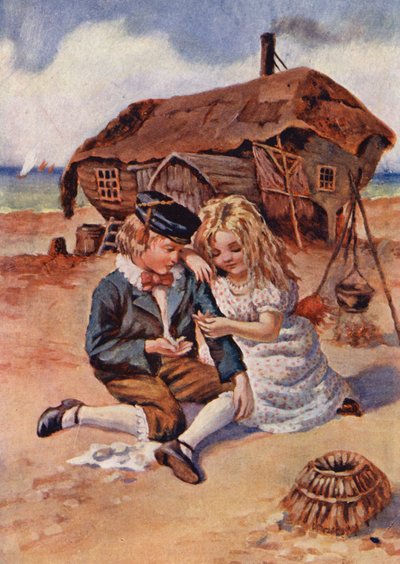 Chlapectví Davida Copperfielda (barevná litografie) od William (after) Rainey