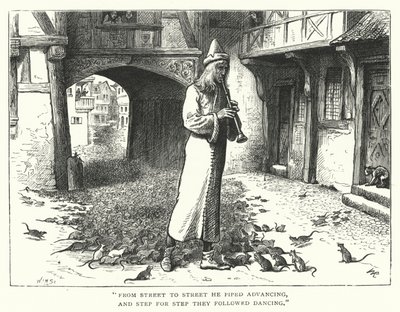 Krysař Hamelin (rytina) od William (after) Ralston