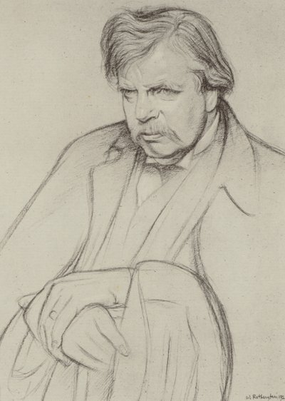 G K Chesterton (litho) od William (after) Rothenstein