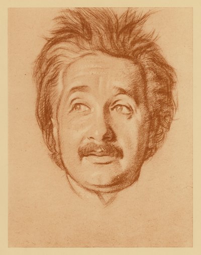 Portrét profesora Alberta Einsteina (litografie) od William (after) Rothenstein