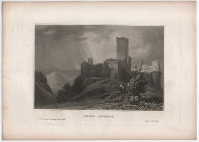 Zřícenina Lahneck od William (after) Tombleson