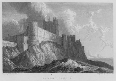 Hrad Bambro (rytina) od William (after) Westall