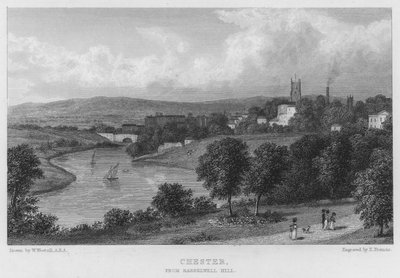 Chester, z Barrelwell Hill (rytina) od William (after) Westall