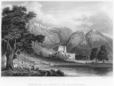 Pevnost Bowrie, v Rajpootana (rytina) od William (after) Westall