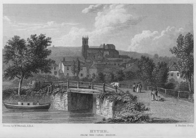 Hythe, z Canal Bridge (rytina) od William (after) Westall