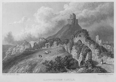 Launceston Castle (rytina) od William (after) Westall