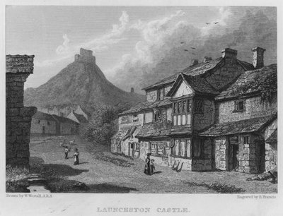 Launceston Castle (rytina) od William (after) Westall