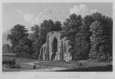 Netley Abbey, West Window (rytina) od William (after) Westall