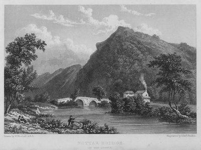 Nottar Bridge, na Lynher (rytina) od William (after) Westall